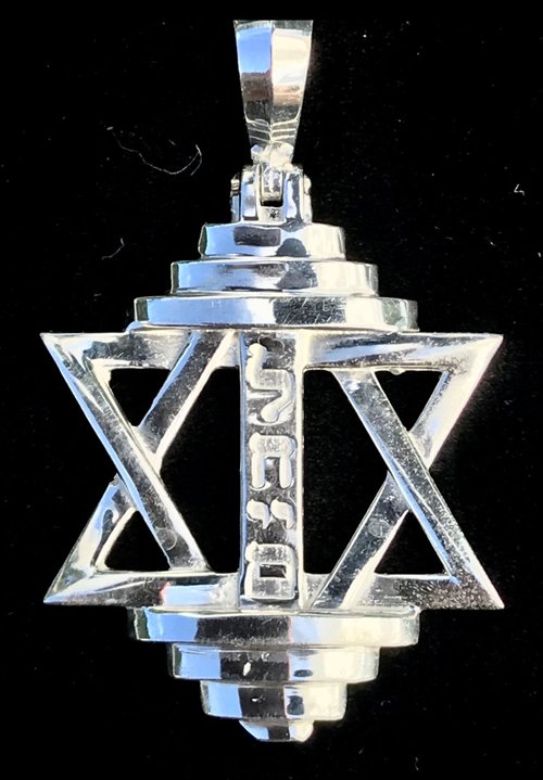 .925 STERLING SILVER HEBREW FAITH & FITNESS L’CHAIM PENDANT