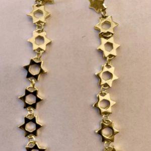14K GOLD STAR OF DAVID LINK EARRINGS TRADITION COLLECTION