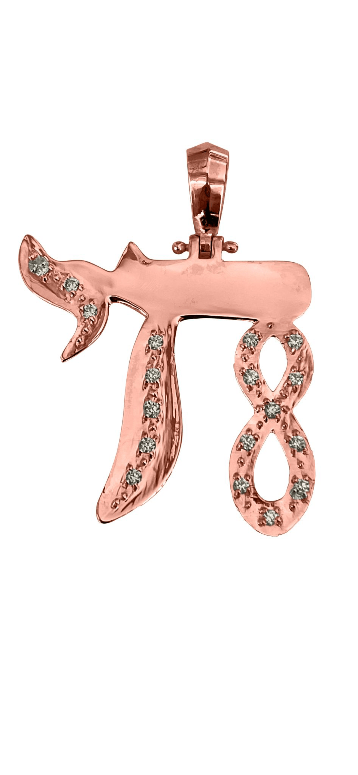 14K Gold 18 Diamonds 18 Chai Custom Name Plate Pendant Collection - Image 7