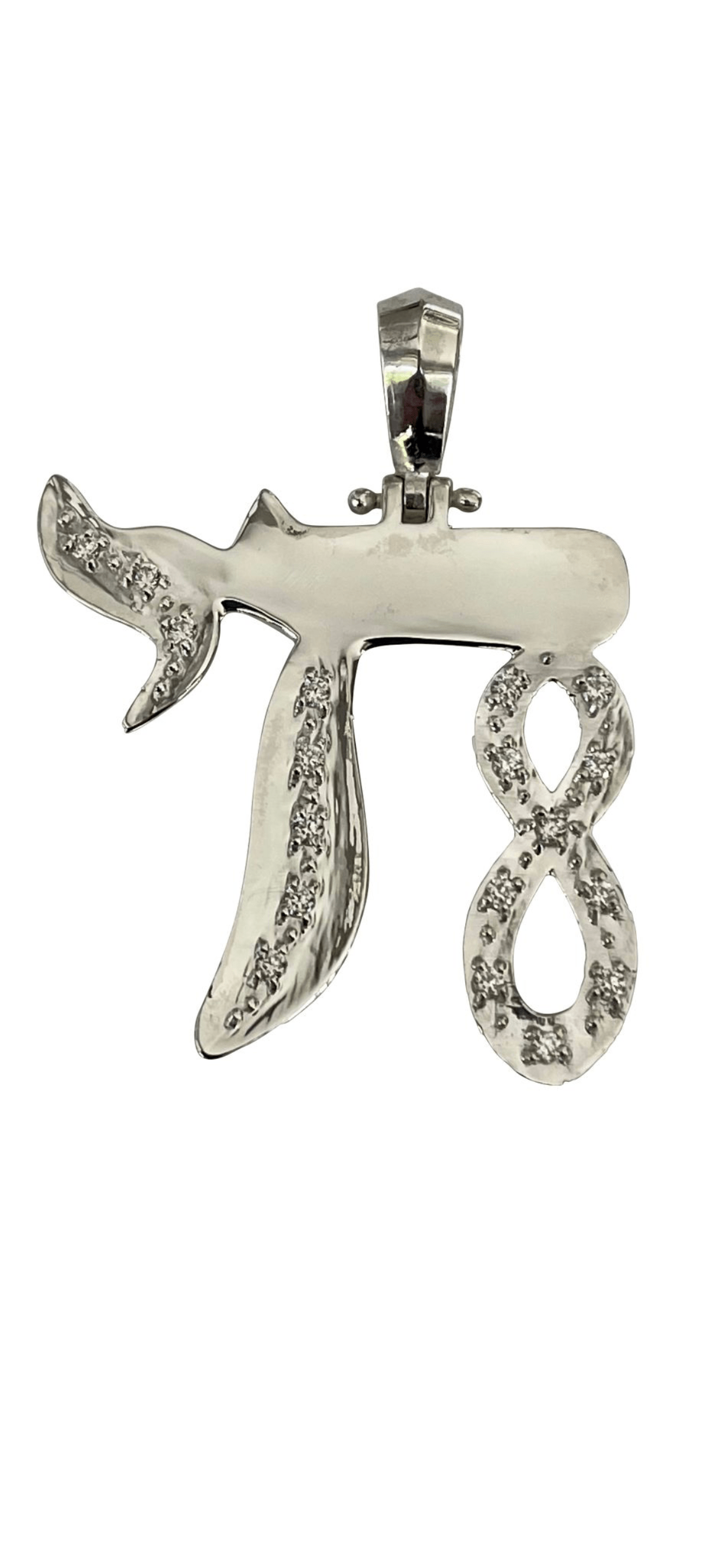 14K Gold 18 Diamonds 18 Chai Custom Name Plate Pendant Collection - Image 6