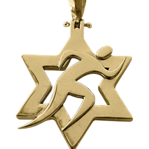 14K GOLD SPORTS STAR OF DAVID PENDANT COLLECTION (With or Without Name Plate Banner)