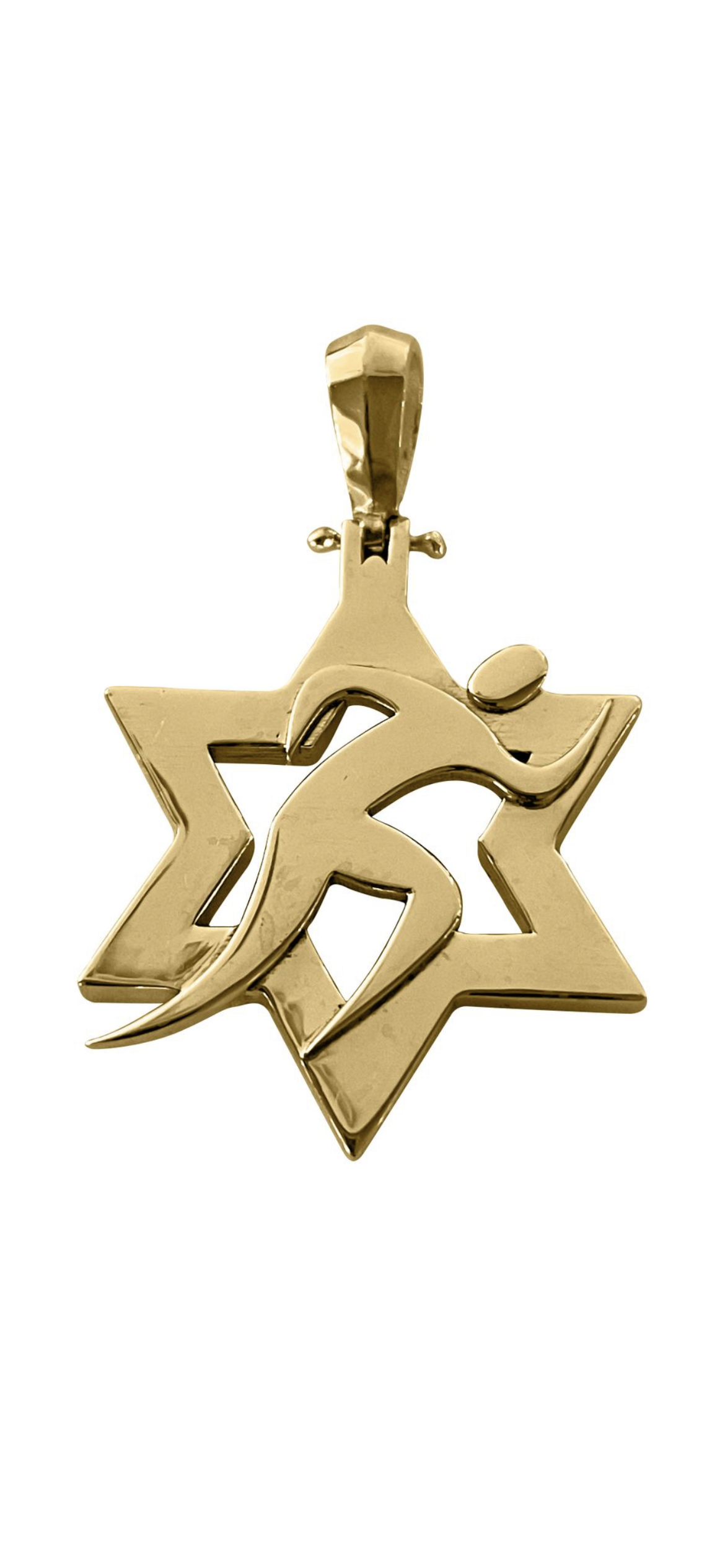 14K GOLD SPORTS STAR OF DAVID PENDANT COLLECTION (With or Without Name Plate Banner)